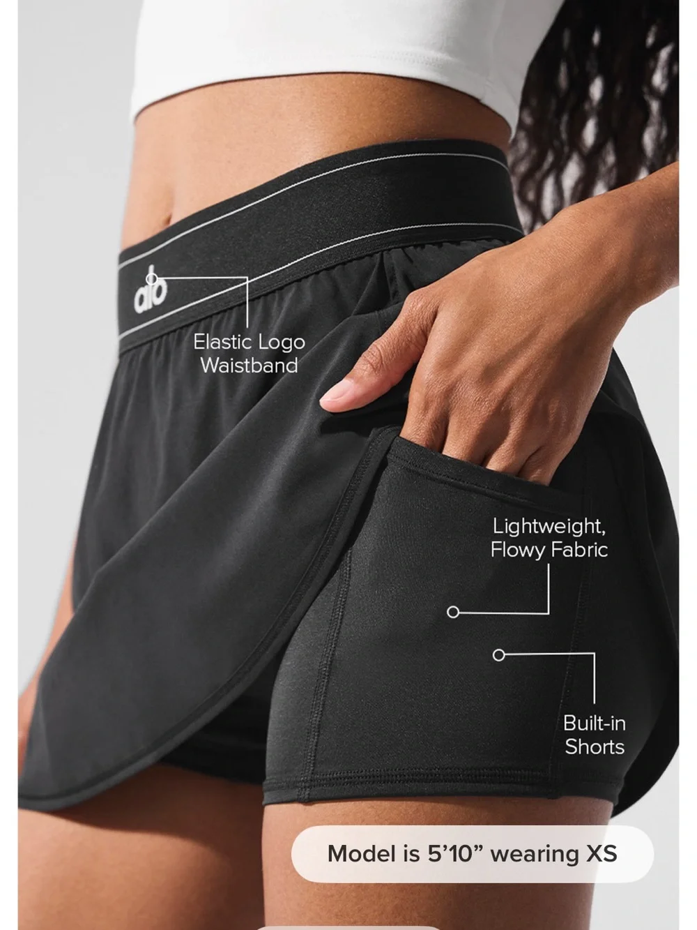 ALO Match Point Tennis Skirt - Black S